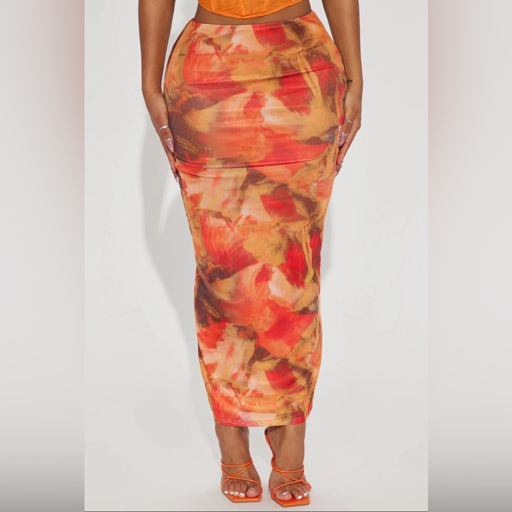 Fashion Nova Lost in You Mesh Maxi skirt
